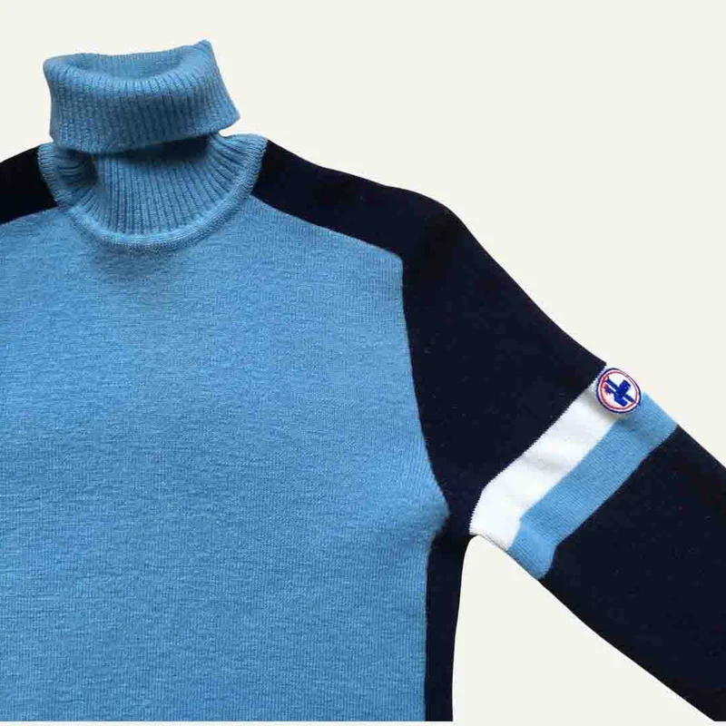Pull col roulé ski bleu - Seconde Main