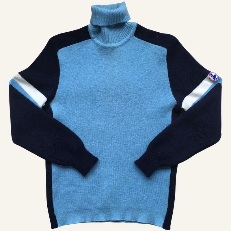 Pull col roulé ski bleu - Seconde Main
