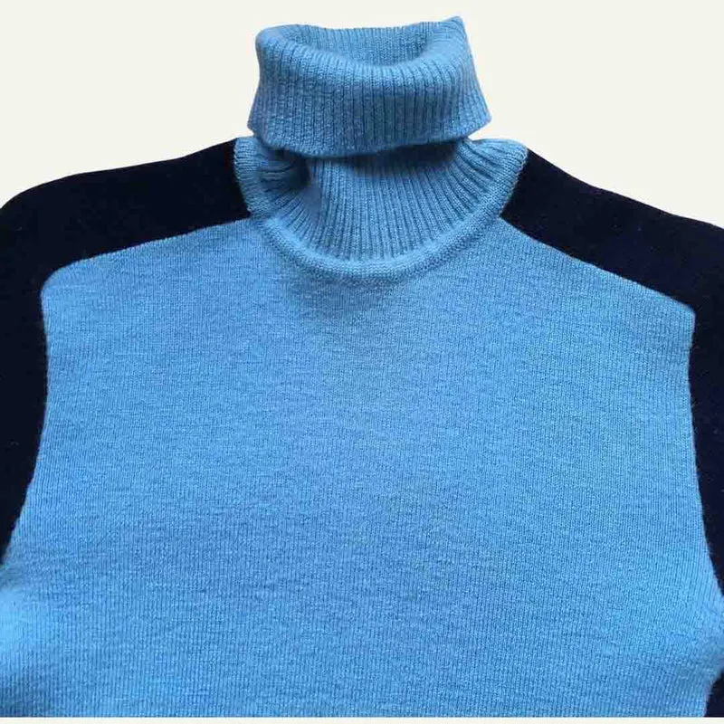 Pull col roulé ski bleu - Seconde Main