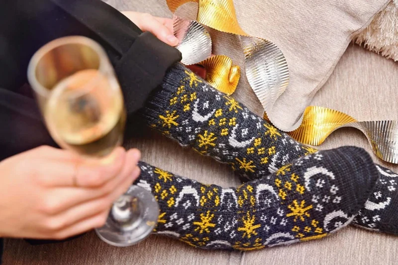 Auld Lang Syne socks - Knitting pattern and Optional kit
