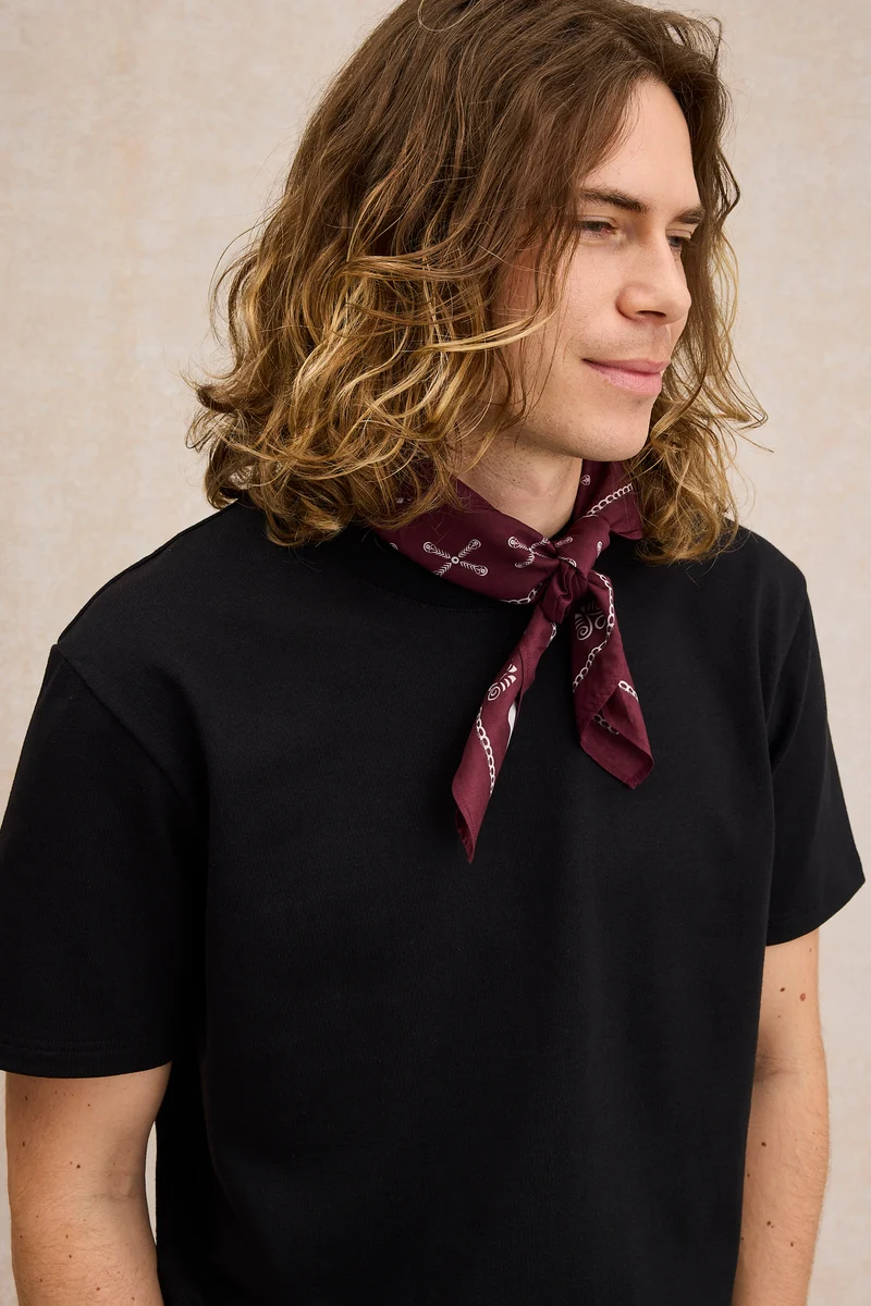 Bandana Pérégrine prune en coton