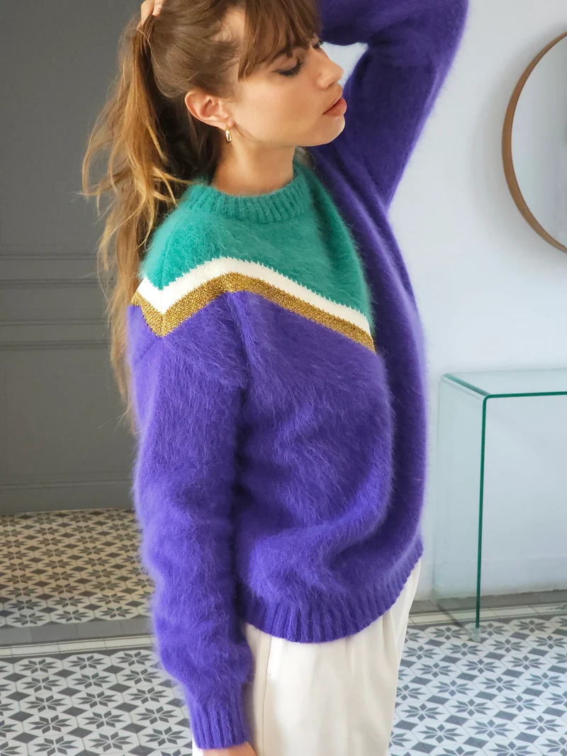 Pull Celeste menthe et glycine.