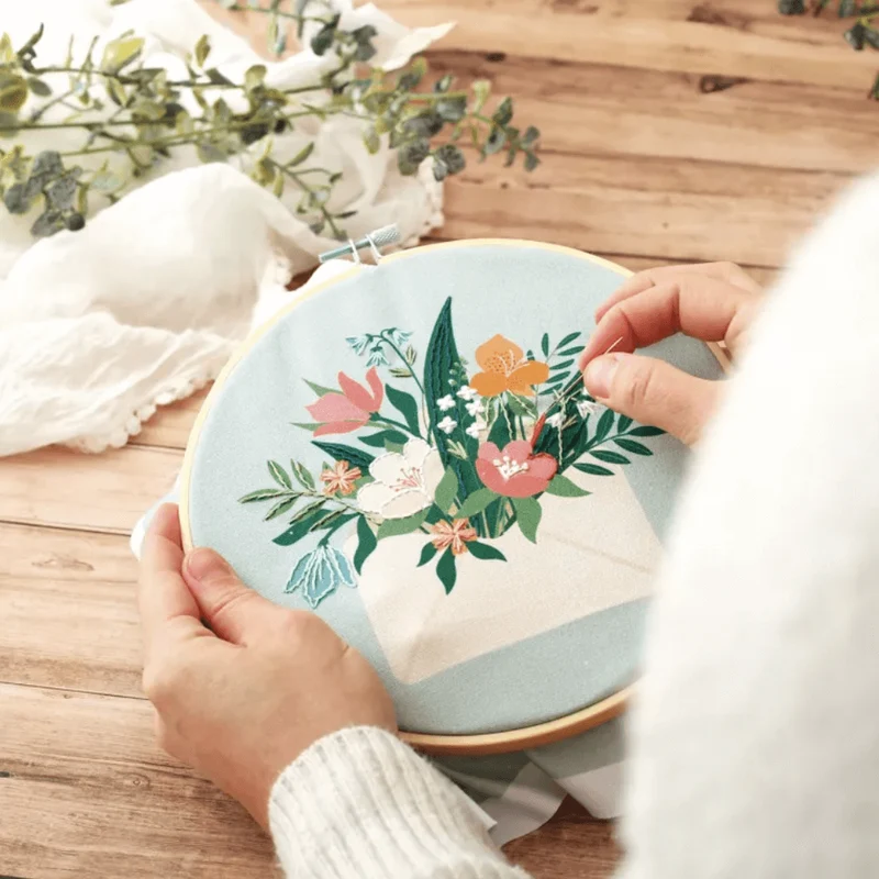 Kit broderie bouquet ø20cm