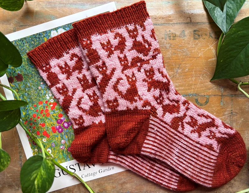 Chat-astrophe Socks | Knitting pattern and Optional kits