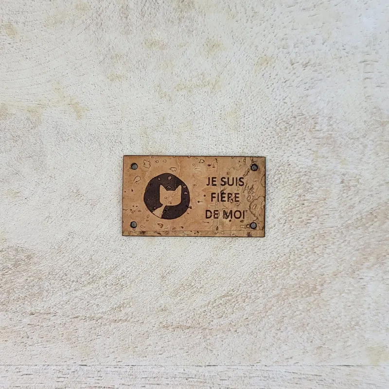 Sew-on Cork labels - Biscotte with Sentence