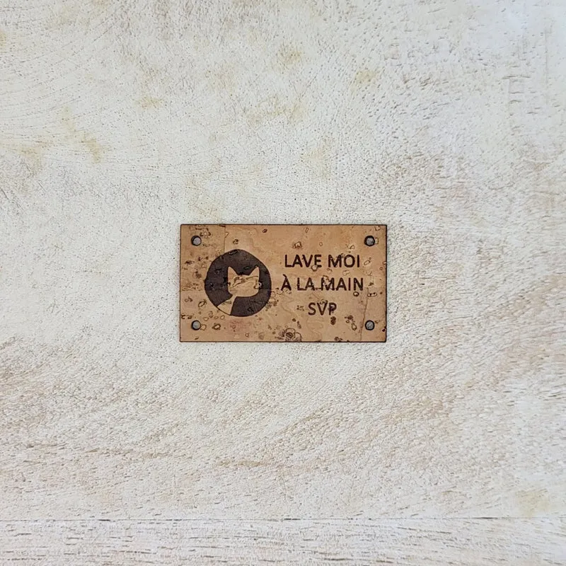Sew-on Cork labels - Biscotte with Sentence