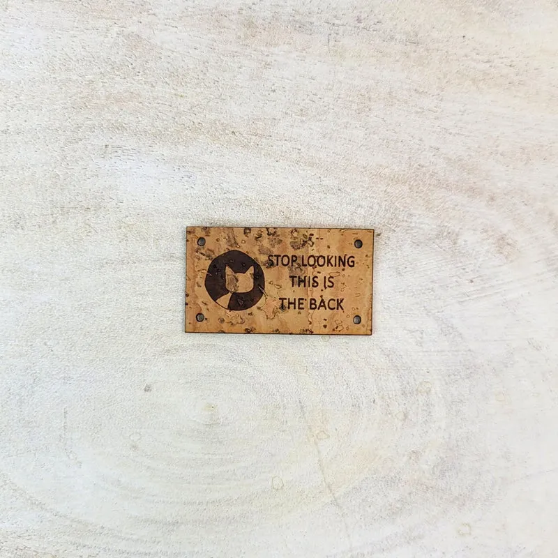 Sew-on Cork labels - Biscotte with Sentence