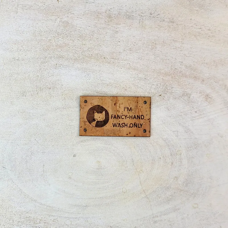 Sew-on Cork labels - Biscotte with Sentence