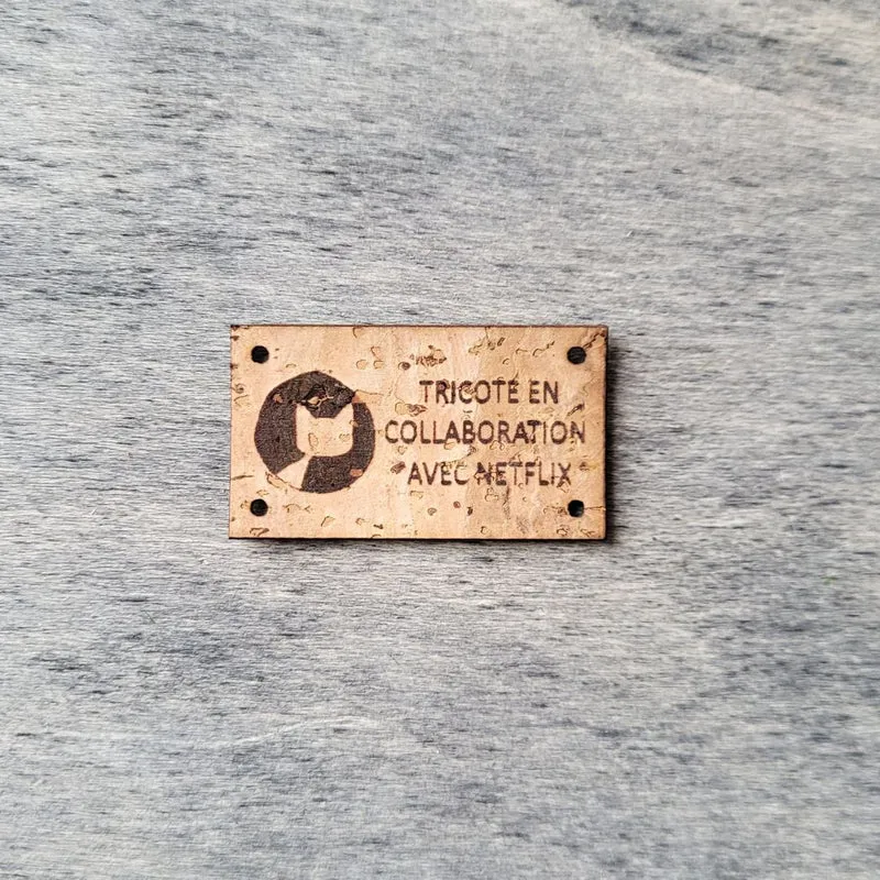 Sew-on Cork labels - Biscotte with Sentence
