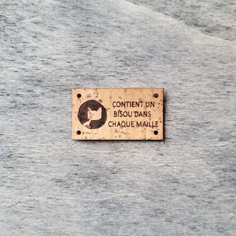 Sew-on Cork labels - Biscotte with Sentence