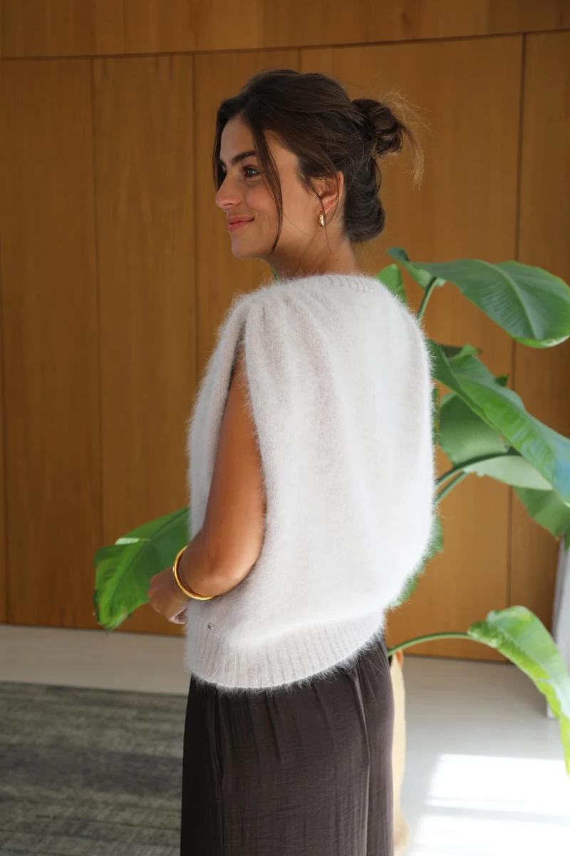 Pull Pearl à tricoter en angora.