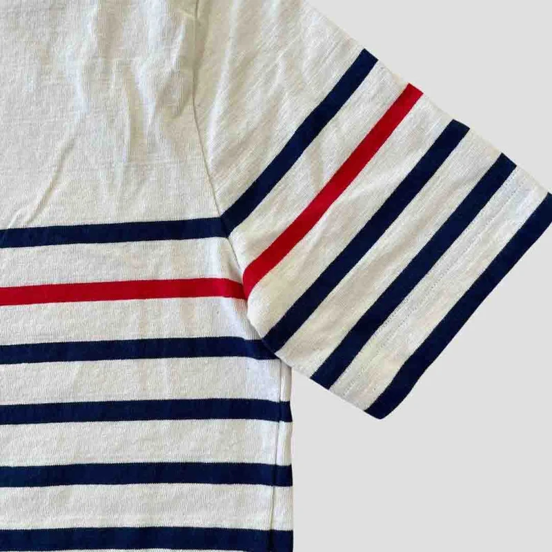 Marinière manche courte avec rayure placée rouge- Homme