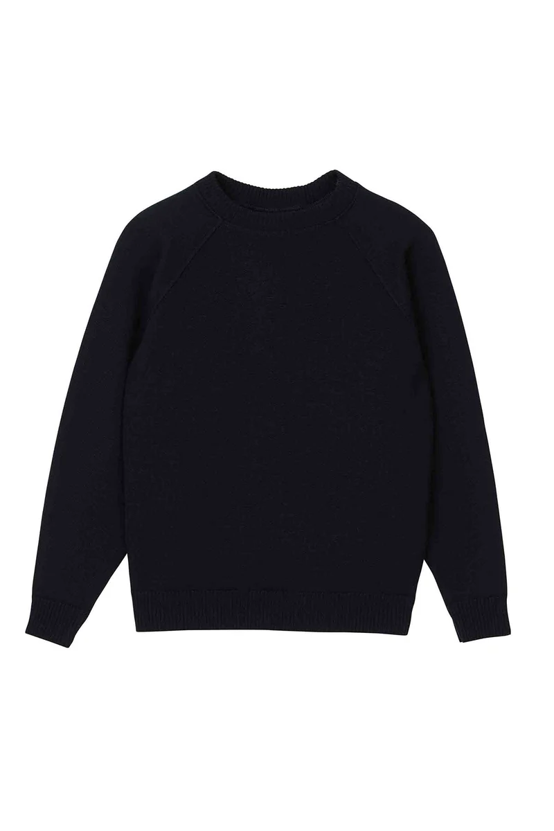 Sweat bleu marine en laine mérinos pour femme
