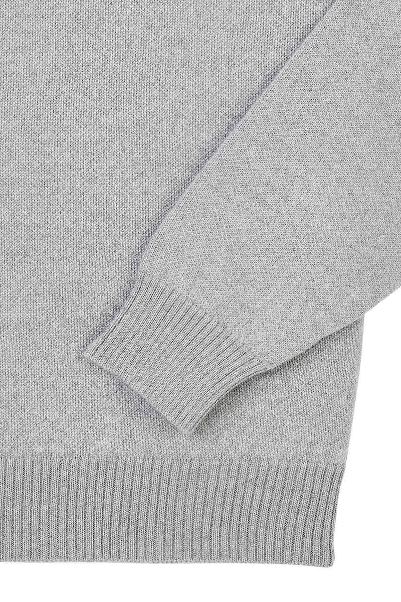 Sweat gris chiné en laine mérinos pour femme