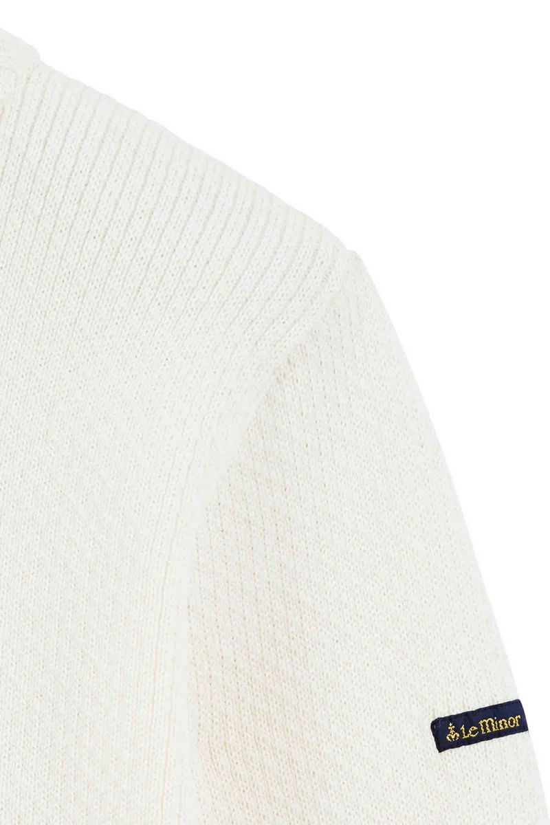 Pull col rond Norvégien écru pour femme
