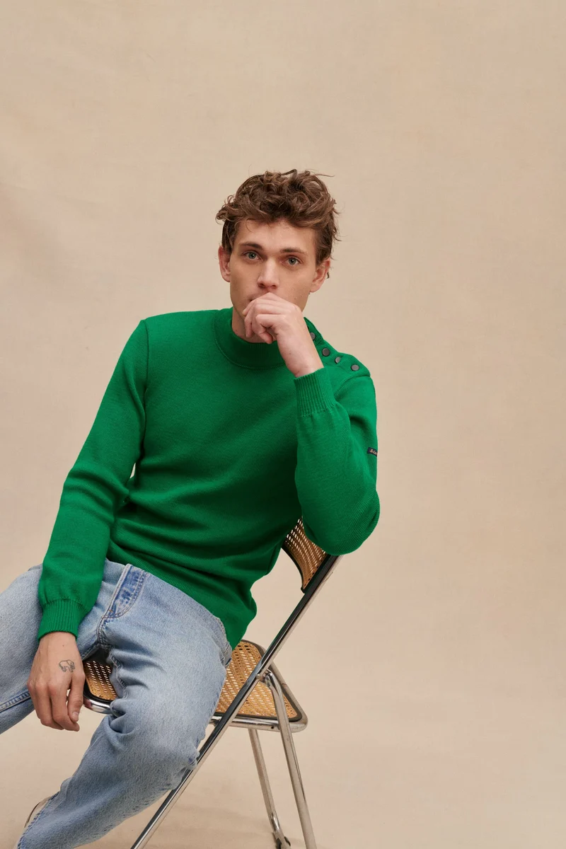 Pull marin vert pour homme
