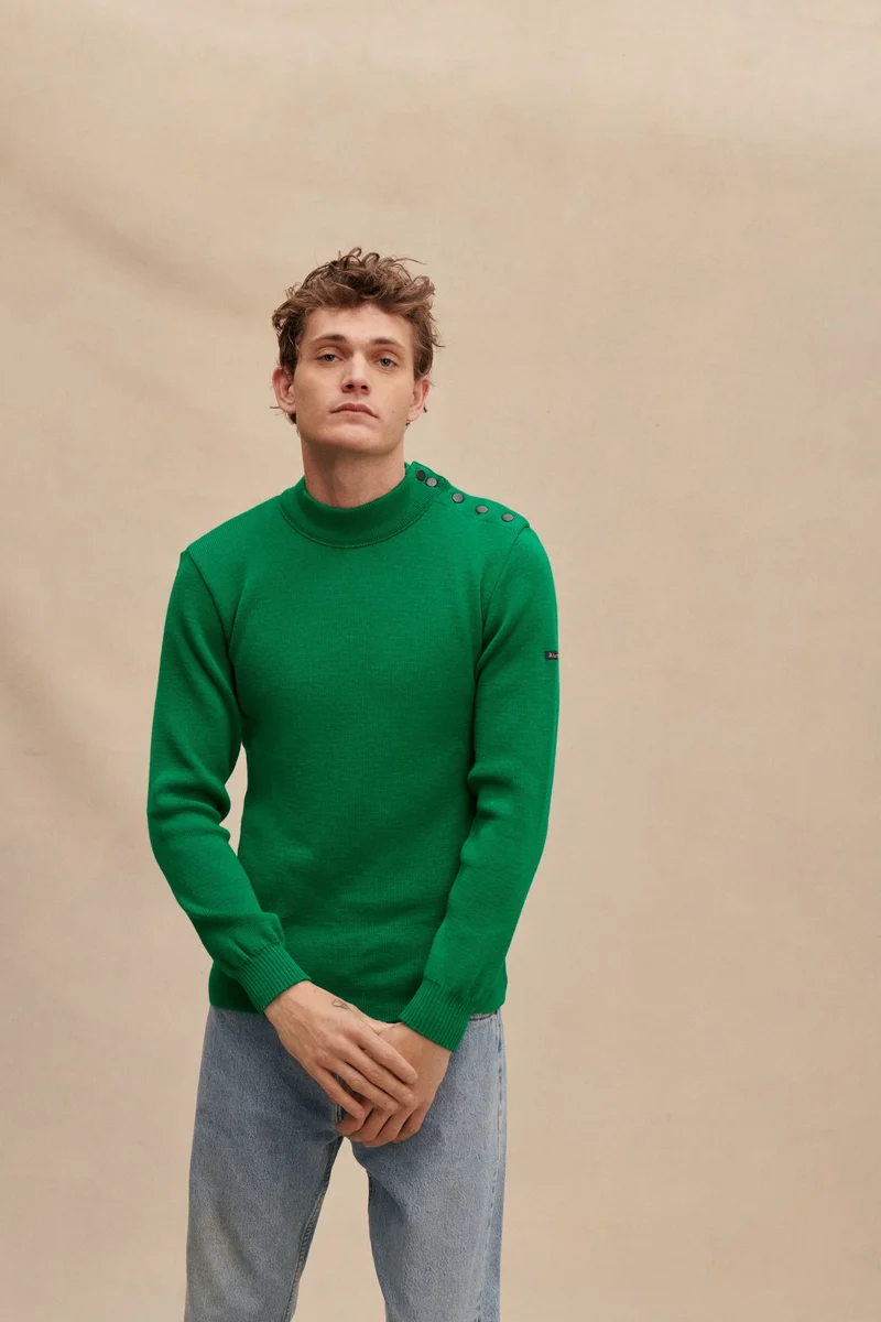 Pull marin vert pour homme
