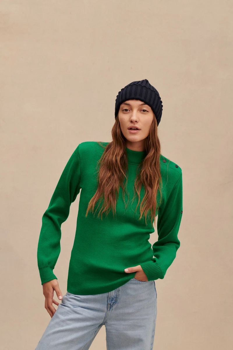 Pull marin vert pour femme
