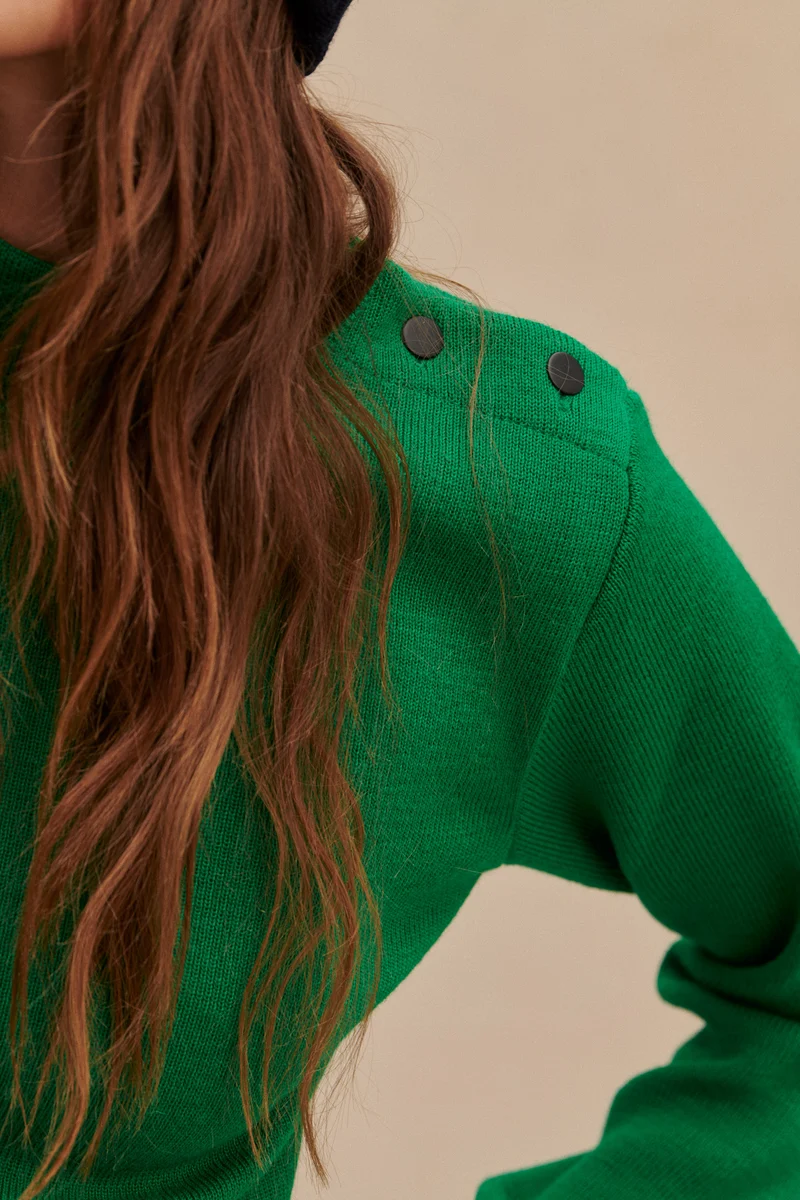 Pull marin vert pour femme