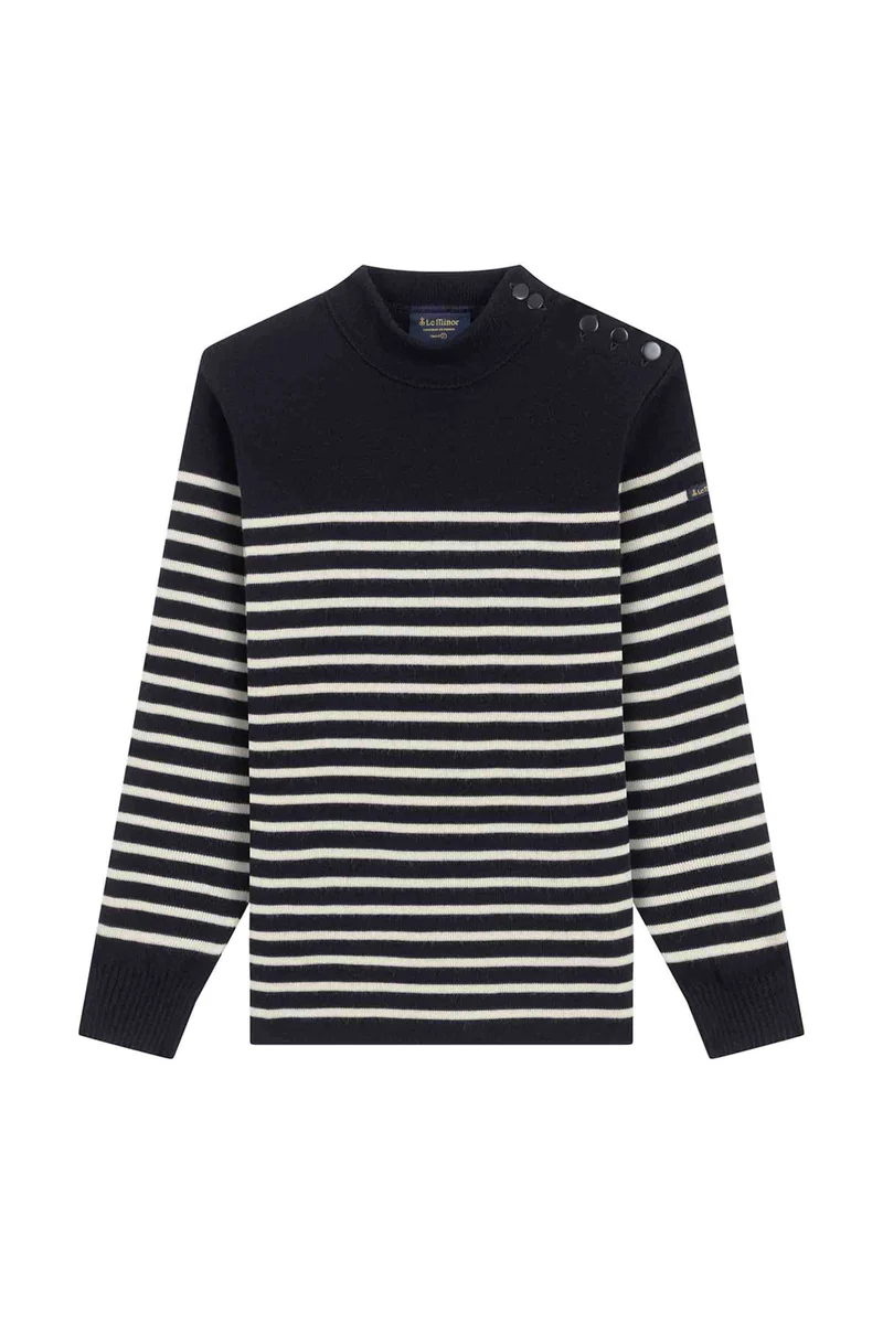 Pull marinière bleu marine pour homme