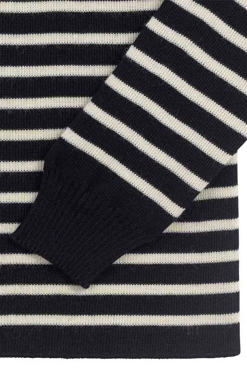 Pull marinière bleu marine pour homme