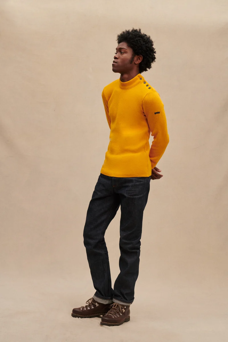 Pull marin jaune pour homme