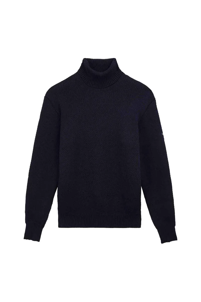 Pull col roulé Norvégien bleu marine pour homme