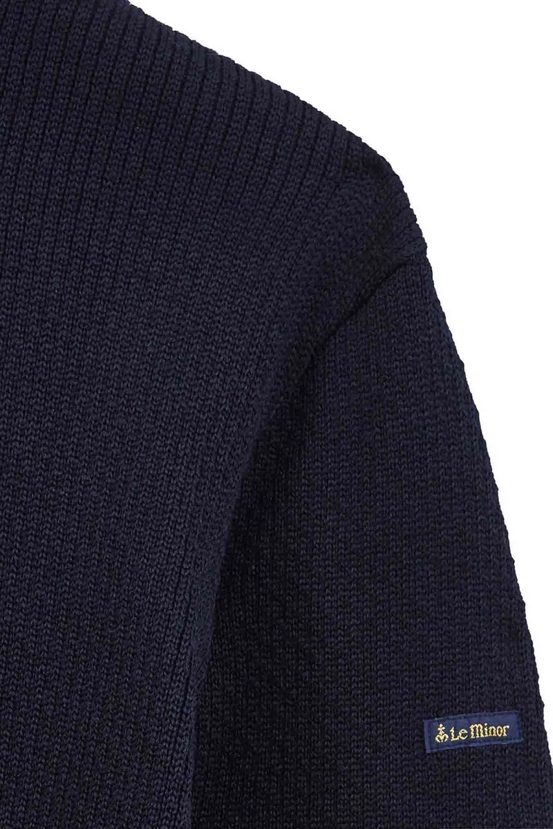 Pull col roulé Norvégien bleu marine pour homme