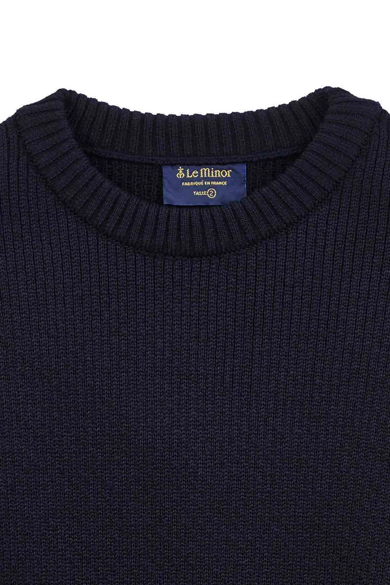 Pull col rond Norvégien bleu marine pour homme