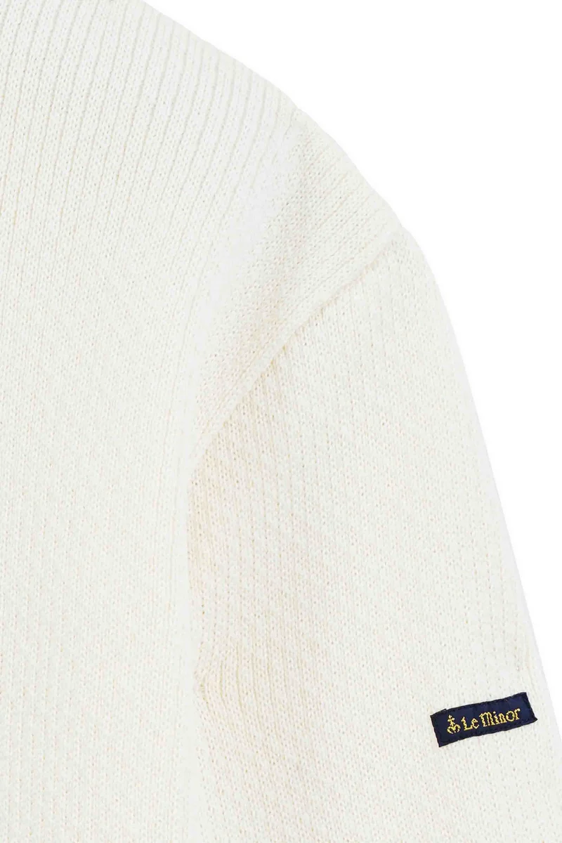Pull col roulé Norvégien écru pour femme