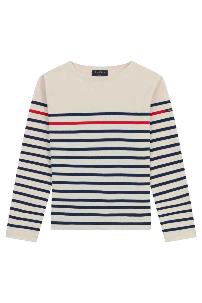 Marinière originale écru avec rayure rouge pour femme