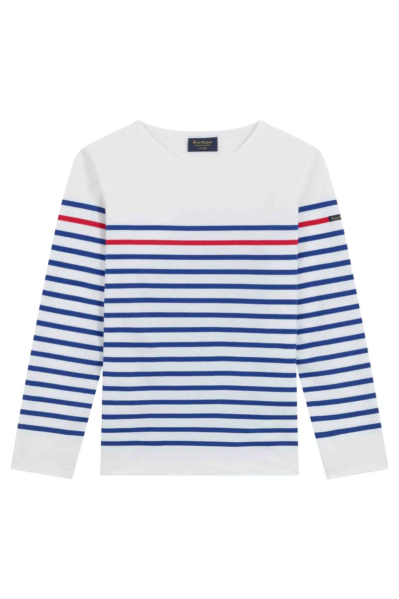 Marinière originale blanche avec rayure rouge pour homme