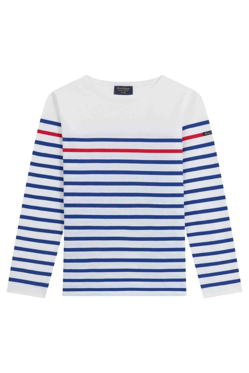Marinière originale blanche avec rayure rouge pour femme