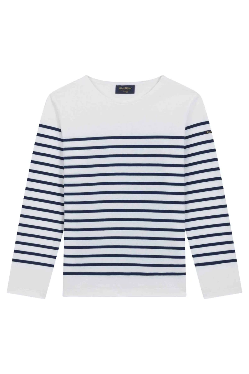 Marinière Marine Nationale blanche et marine pour homme