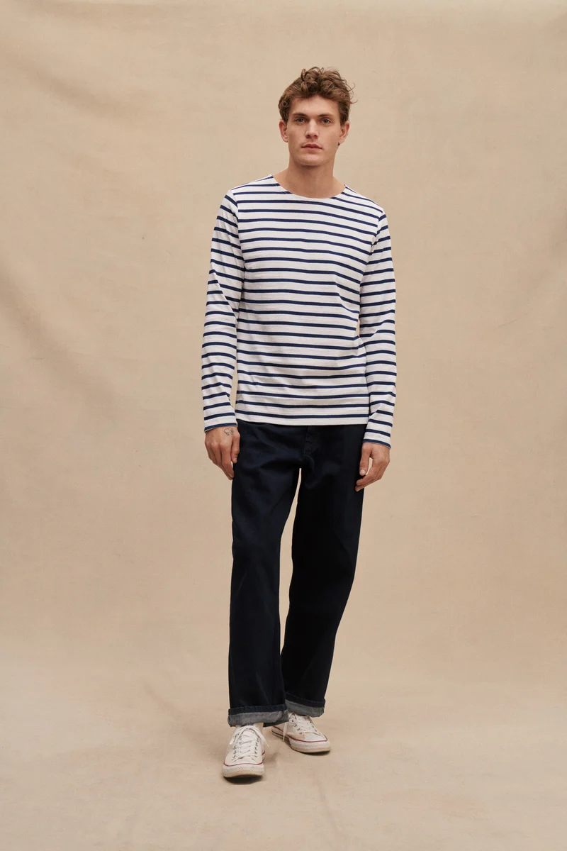 Marinière classique blanche et marine pour homme