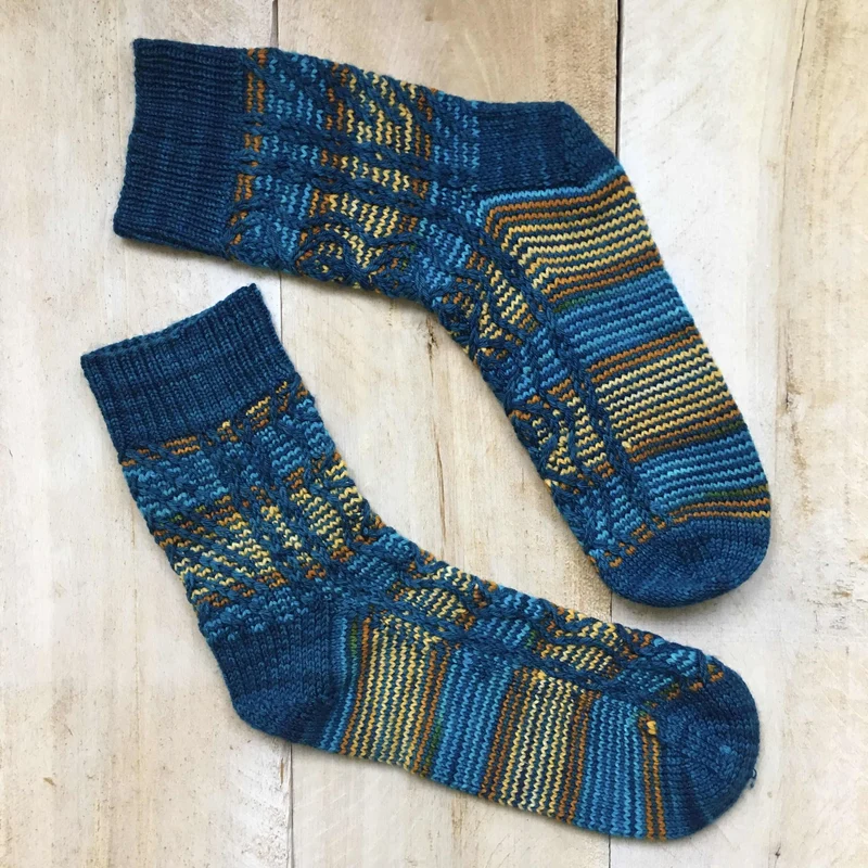 Taos Tributary Socks - Knitting Pattern and Optional Kits