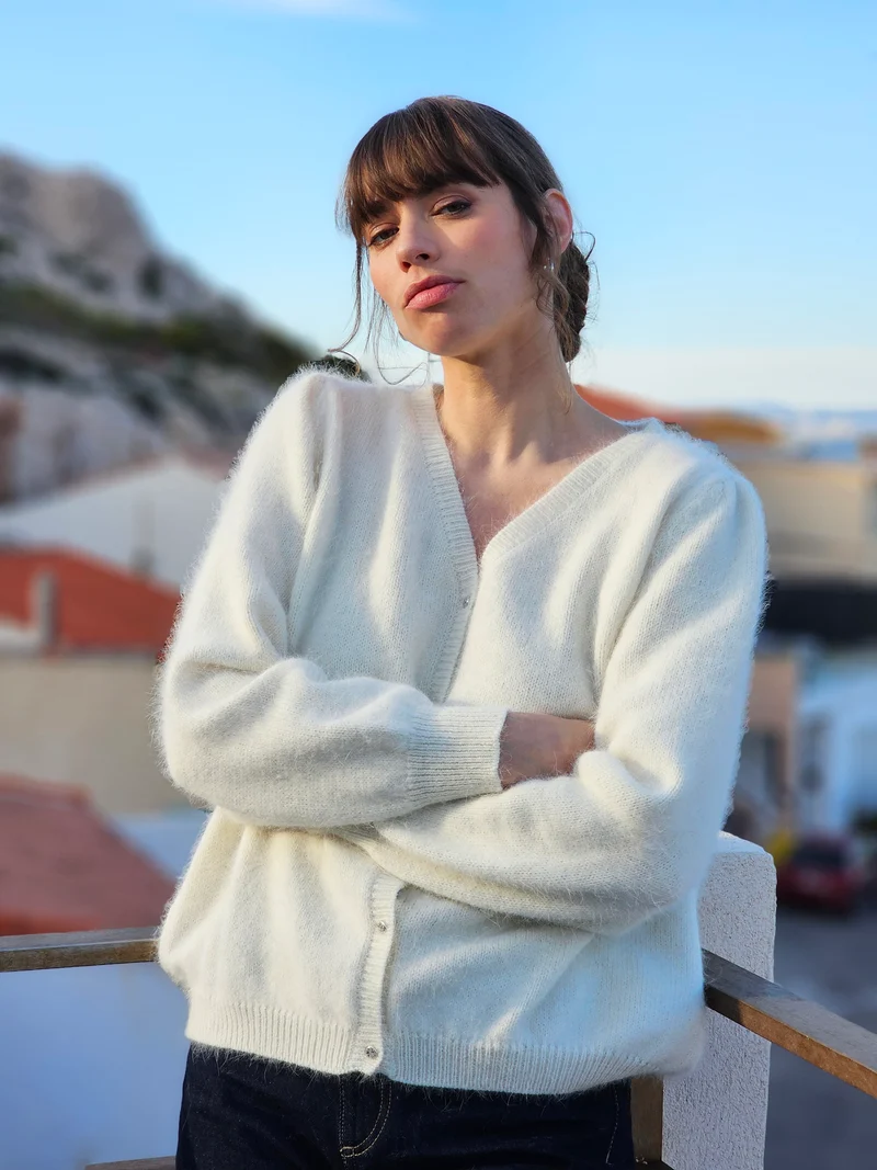 Gilet Anika en Angora à tricoter