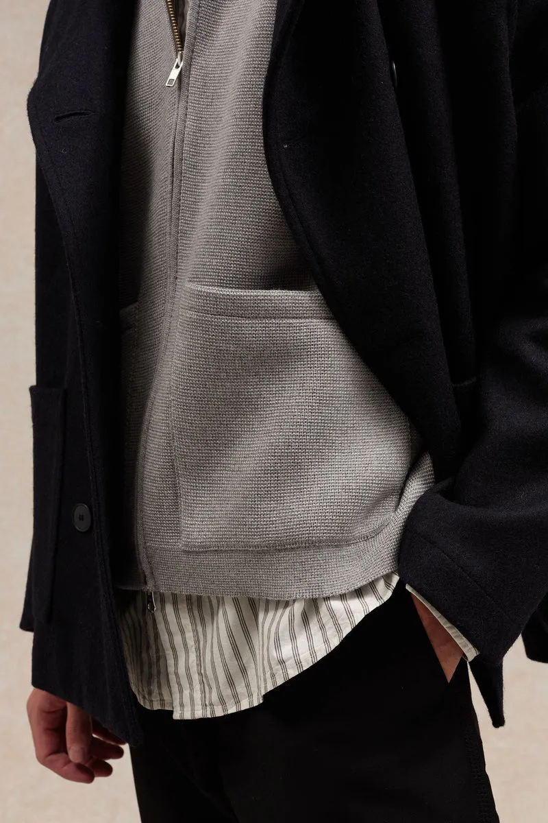 Gilet zippé gris chiné Milano pour homme