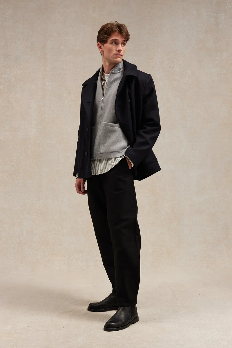 Gilet zippé gris chiné Milano pour homme