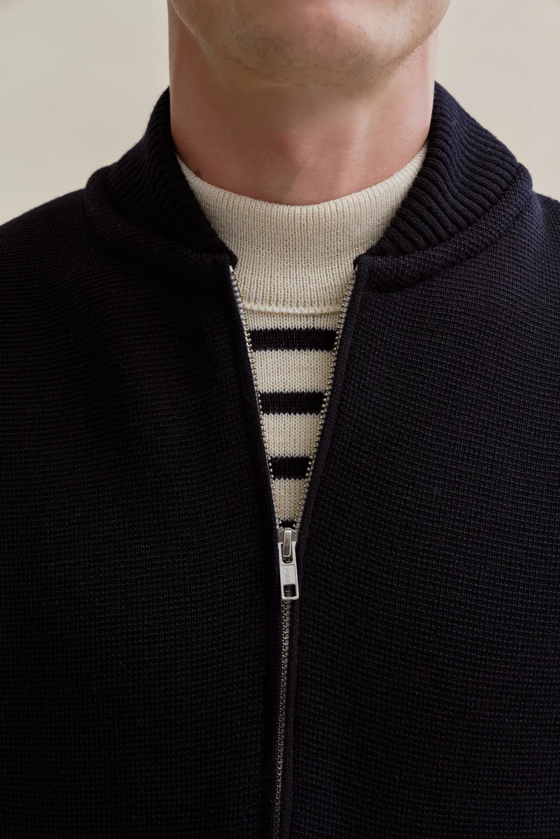 Gilet zippé marine Milano pour homme