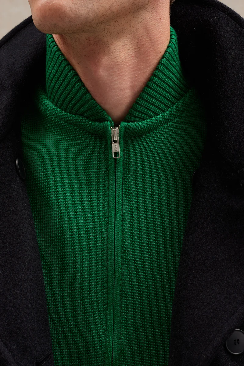 Gilet zippé vert Milano pour homme