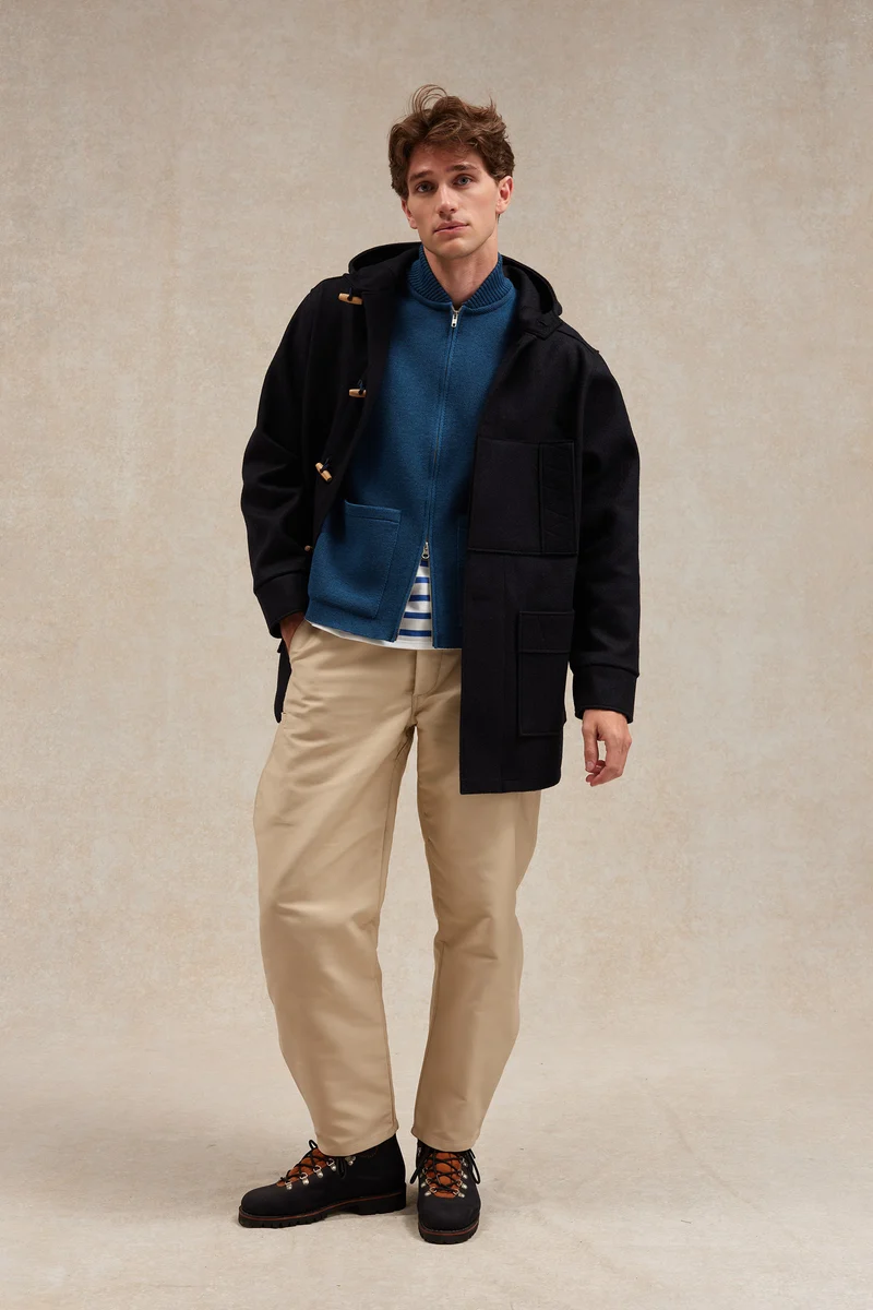 Gilet zippé bleu denim Milano pour homme