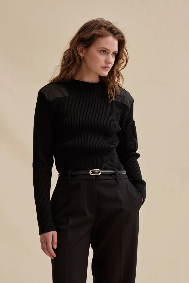 Pull Officier noir pour femme