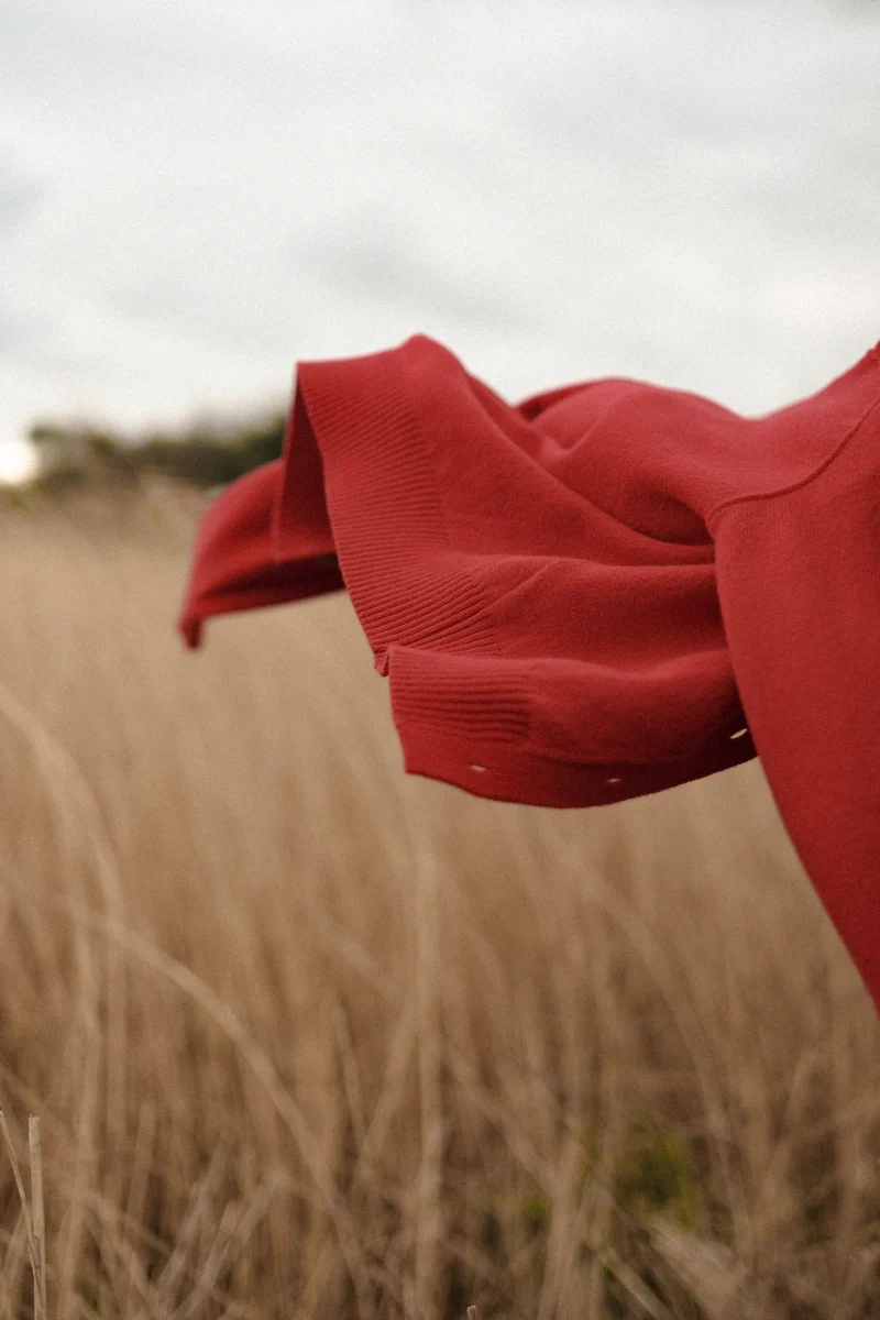 Cardigan rouge en laine mérinos pour femme