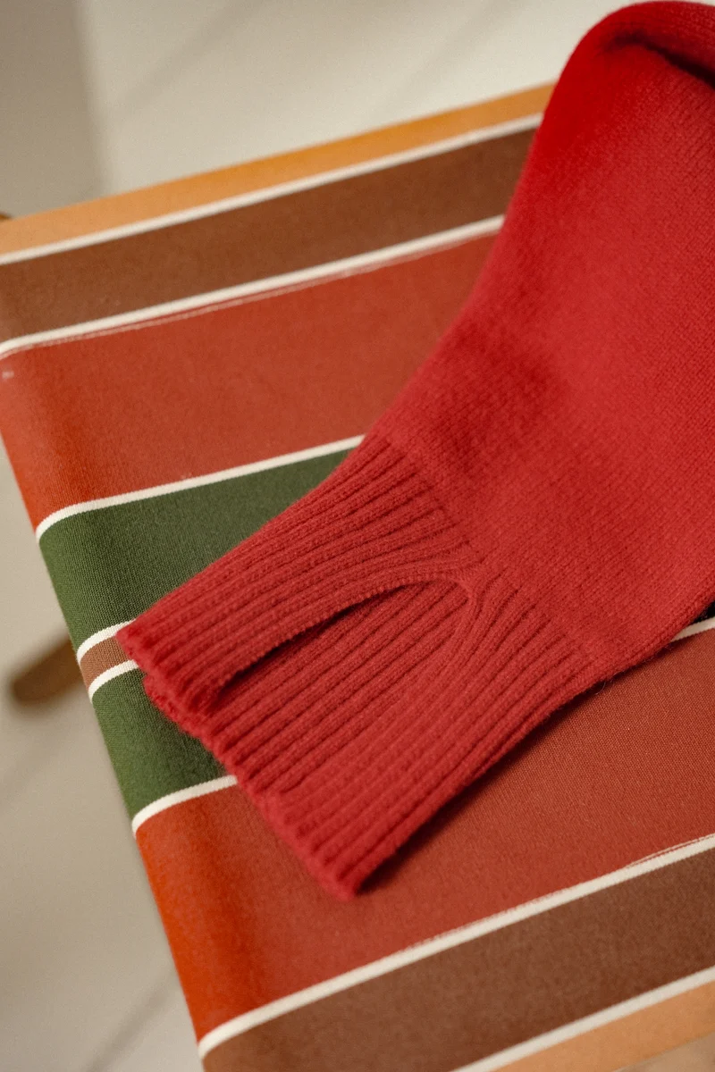 Cardigan rouge en laine mérinos pour femme