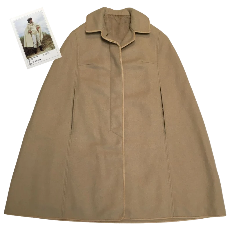 Cape évasée en laine beige pour femme - Seconde main