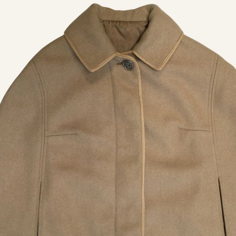 Cape évasée en laine beige pour femme - Seconde main