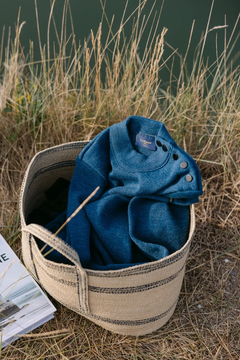 Pull marin bleu denim pour homme