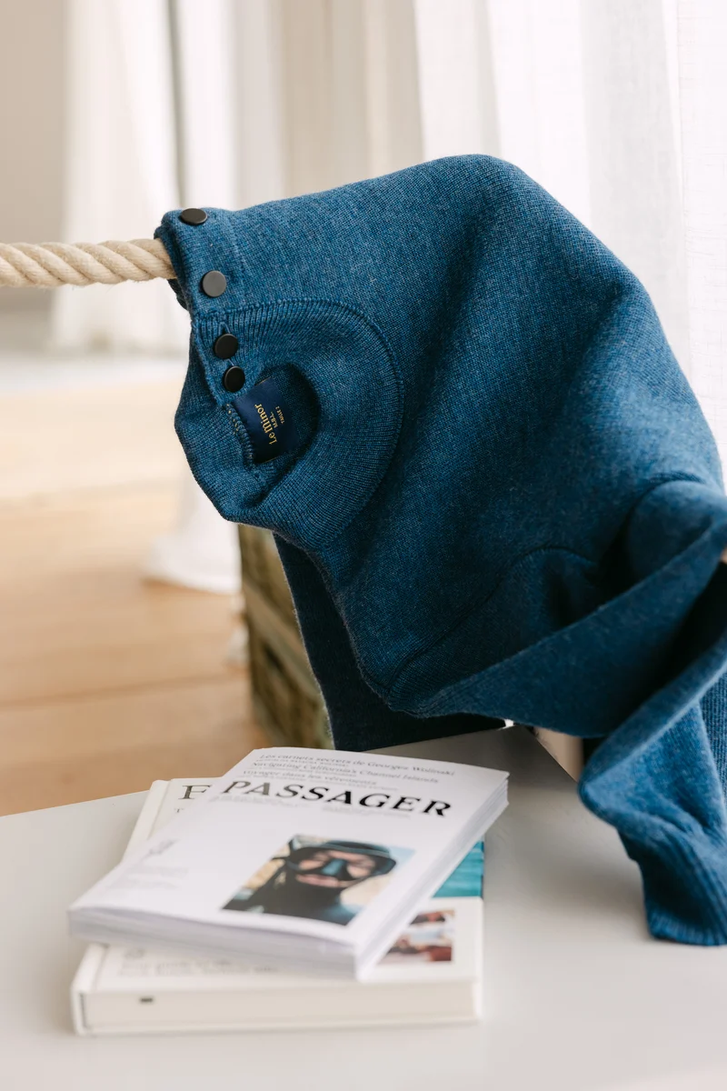 Pull marin bleu denim pour femme