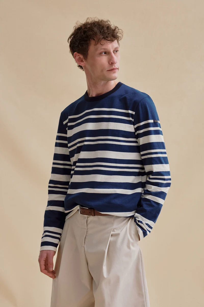Marinière Pablo bleu marine et écru pour homme